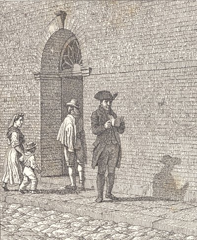 Voor een kerkdeur door Christoffer Wilhelm Eckersberg