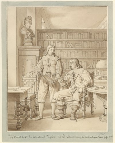 Frederik III laat de Koninklijke Wet opstellen door Peder Schumacher door Christoffer Wilhelm Eckersberg
