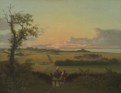 Landschap met een hek. Het eiland Møn door Christoffer Wilhelm Eckersberg