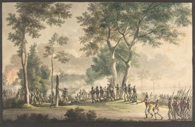 De aanval van de Livjagers in Classens tuin 31 augustus 1807 door Christoffer Wilhelm Eckersberg