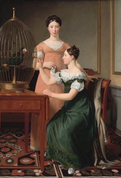 Mendel Levin Nathansons oudere dochters, Bella en Hanna door Christoffer Wilhelm Eckersberg