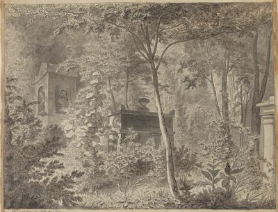 Graf van Molière in Jardin Elysée des Petits Augustins, Parijs 10 juni (1811) door Christoffer Wilhelm Eckersberg