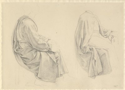 Het Laatste Avondmaal - draperiestudie voor twee van de apostelen door Christoffer Wilhelm Eckersberg