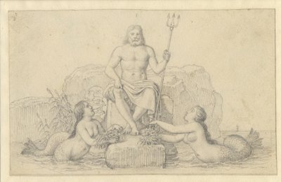 Neptunus en twee nereïden door Christoffer Wilhelm Eckersberg
