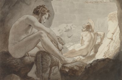 Odysseus vlucht voor Polyphemus door Christoffer Wilhelm Eckersberg