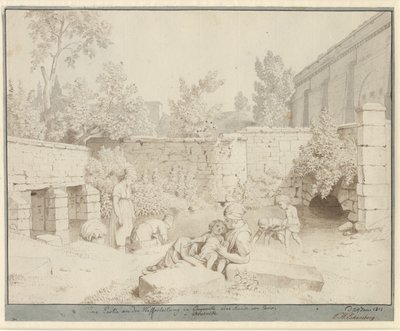 Parti ved den romerske vandleiding i Arcueil, Parijs door Christoffer Wilhelm Eckersberg