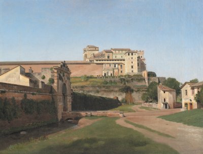 Porta Angelica en een deel van het Vaticaan door Christoffer Wilhelm Eckersberg