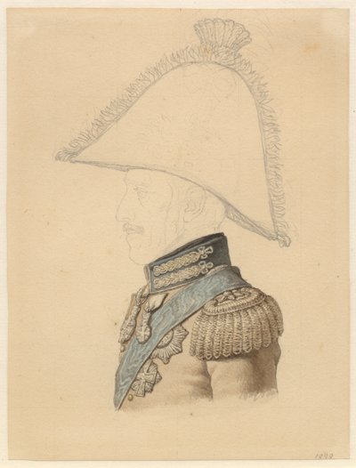 Portret van Frederik VI in Profiel naar Links door Christoffer Wilhelm Eckersberg