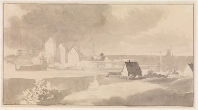 Gezicht op Korsør door Christoffer Wilhelm Eckersberg
