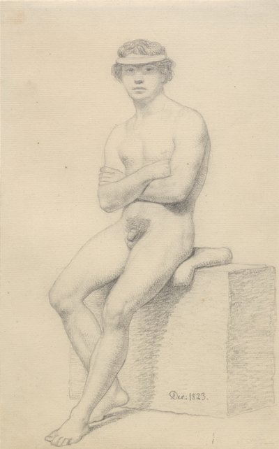 Zittend mannelijk model door Christoffer Wilhelm Eckersberg