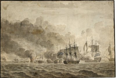 De slag op de rede door Christoffer Wilhelm Eckersberg