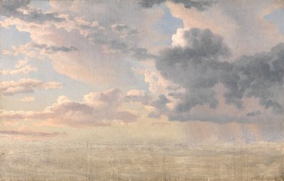 Studie van wolken boven de Sont door Christoffer Wilhelm Eckersberg