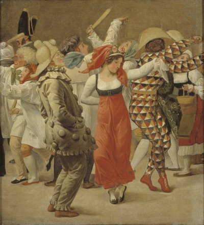 Het carnaval in Rome. Fragment door Christoffer Wilhelm Eckersberg