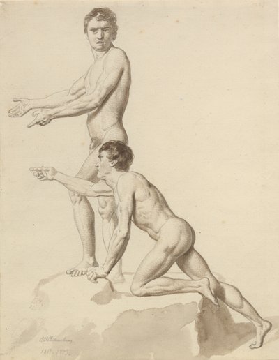 Twee Israëlieten op een rotsblok door Christoffer Wilhelm Eckersberg