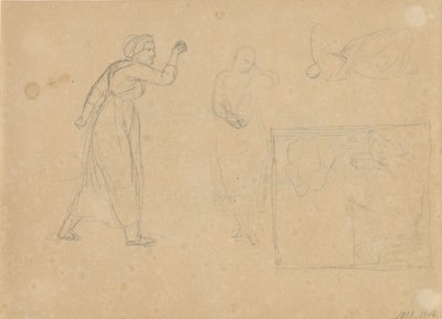 Schets voor Het verhaal van een gevallen meisje, blad 1 door Christoffer Wilhelm Eckersberg