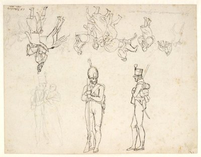 Ontwerp voor een Reeks Figuren in een Afbeelding van het Bombardement van Kopenhagen door Christoffer Wilhelm Eckersberg