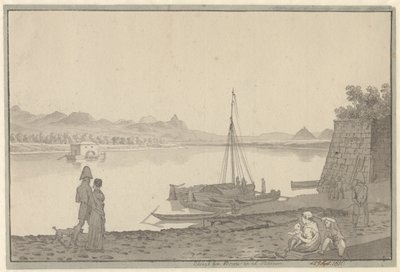 Uitzicht vanaf Bonn op de Rijn door Christoffer Wilhelm Eckersberg