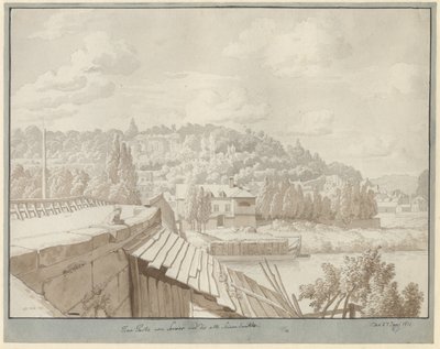Uitzicht vanaf Sevres op de oude Seinebrug met het park in Saint Cloud op de achtergrond door Christoffer Wilhelm Eckersberg