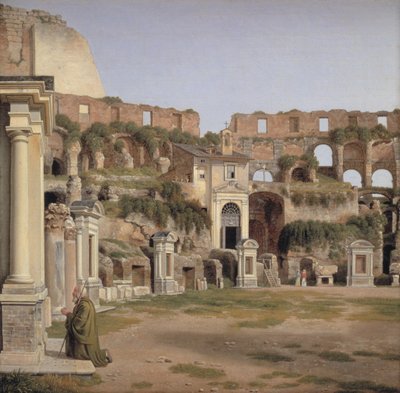 Uitzicht op het interieur van het Colosseum door Christoffer Wilhelm Eckersberg
