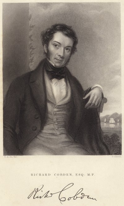 Richard Cobden, Esquire, M P (gravure) door C. A. du Val and Co.