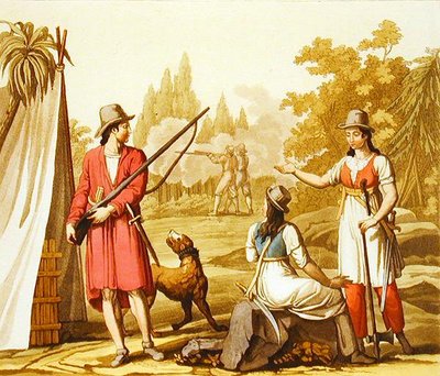 Een groep mannen en vrouwen uit de Antillen door C. Bottigelli