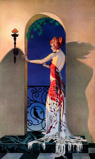 Modieuze vrouw uit de jaren 1920 in Spanje, ca. 1925 door C. Coles Phillips