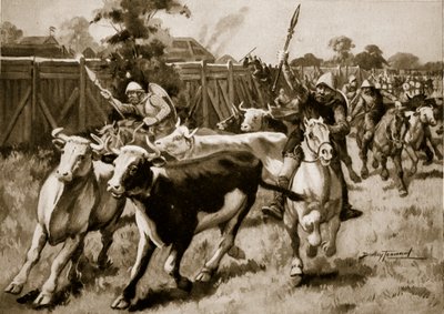 Na de Slag bij Ethandun (Edington), 878, illustratie uit 