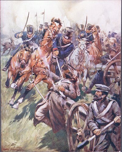 Kozak en Rus vielen van de sabelslag, illustratie uit 