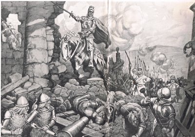 Henry V bij het Beleg van Harfleur, illustratie uit 