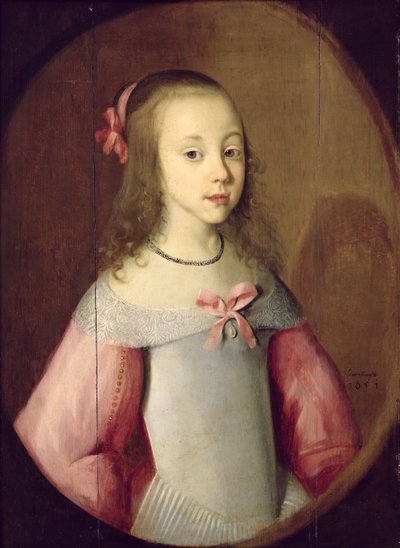Portret van een jong meisje, 1651 door C. Hastenburg