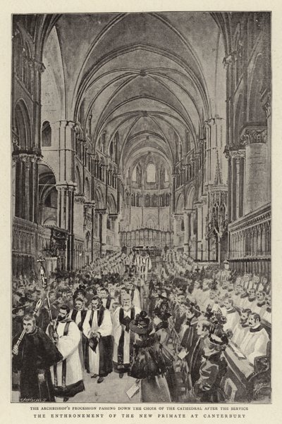 De troonsbestijging van de nieuwe primaat in Canterbury door C. Hentschell