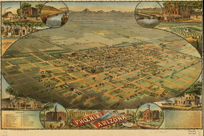 Vogelvlucht van Phoenix, Maricopa Co., Arizona. door C. J.; Byrnes Dyer