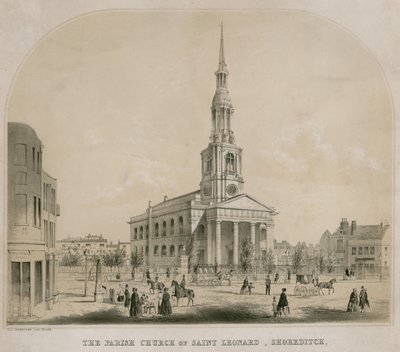 De parochiekerk van Sint Leonardus, Shoreditch, Londen door C. J. Greenwood