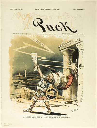 Een beetje Ajax voor een Cent die de bliksem trotseert, van Puck door C. Jay Taylor