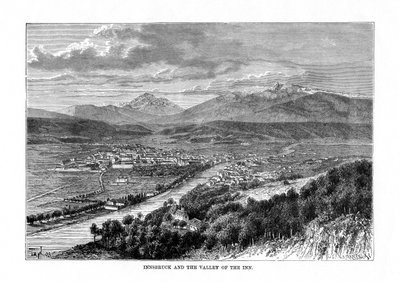 Innsbruck en de vallei van de rivier Inn, Oostenrijk, 1879 door C. Laplante