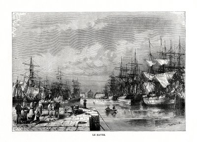 Le Havre, Normandië, Noord-Frankrijk, 1879 door C. Laplante