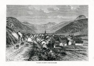 De vallei van Mont-Dore-les-Bains, Frankrijk, 19e eeuw door C. Laplante