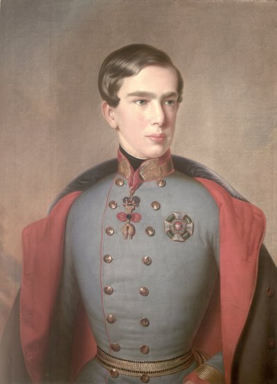 Portret van keizer Franz Joseph van Oostenrijk (1830-1916) op 20-jarige leeftijd, 1850 door C. Lemmermayer