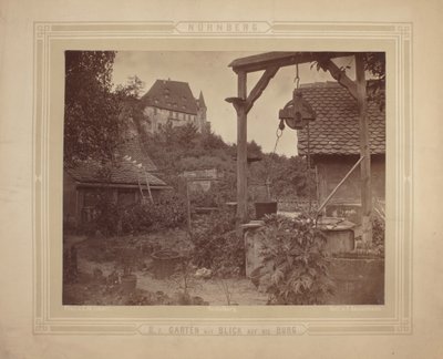 Heidelberg - Uitzicht op het kasteel vanuit de tuin, ca. 1870 (albuminedruk op karton) door C. M. Eckert
