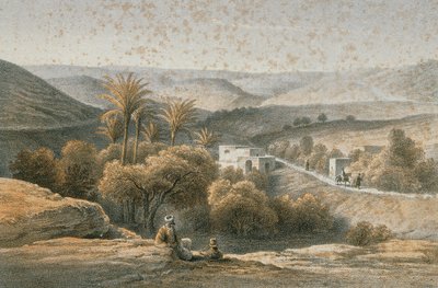 Omgeving van Nazareth in een ets door Schacher - Steinkopk J.F. Editore door C. Schacher