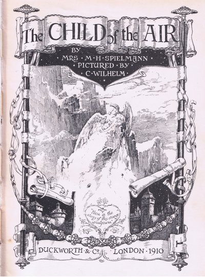Titelpaginaontwerp, uit The Child of the Air uitgegeven door Duckworth door C. Wilhelm