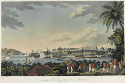 Noordoostelijke aanblik van Fort Louis op het eiland Martinique door C. Willyams