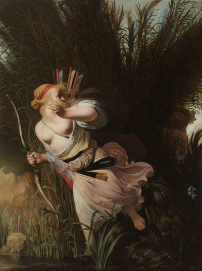 Pan en Syrinx door Cesar Boetius van Everdingen