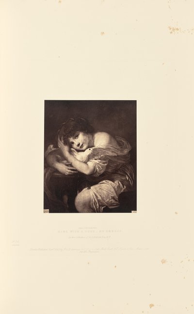 Meisje met de duif, door Greuze door Caldesi and Montecchi