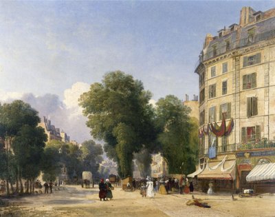 Boulevard des Capucines en de hoek van de Rue de la Paix, Parijs door Caleb Robert Stanley