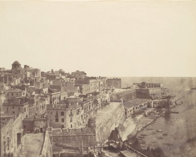 De haven van Valletta, Malta, 1850s door Calvert Jones