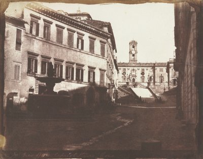 Uitzicht op de Capitol-trappen, Rome, 1846 door Calvert Richard Jones