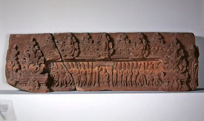 Latei die de mythe van de oorsprong van de Linga en kroning van een koning uitbeeldt, 2e - 7e eeuw door Cambodian Cambodian