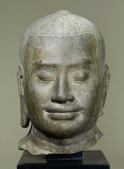 Hoofd van koning Jayavarman VII door Cambodian School