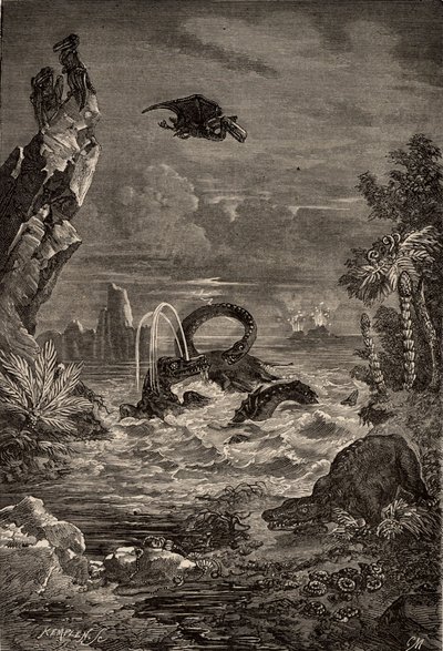 De Aarde tijdens de tijd van de dinosauriërs door Camille Flammarion